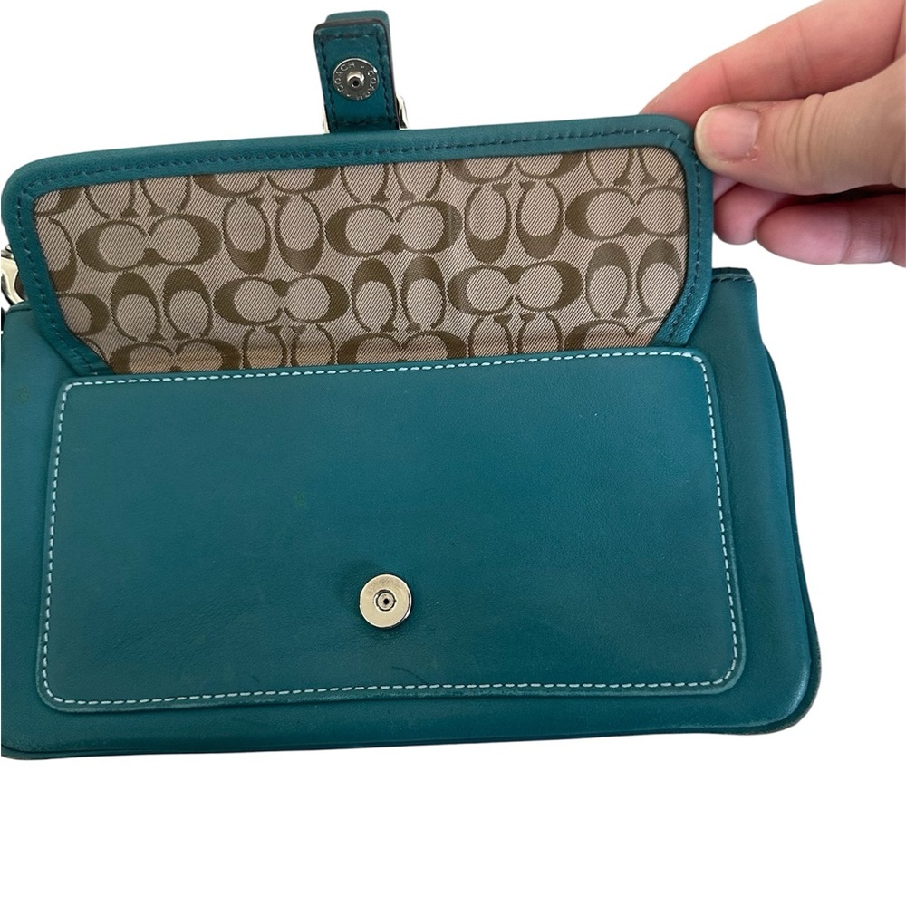 Vintage‎ Coach Wristlet/Clutch teal y2k - Picture 4 of 7